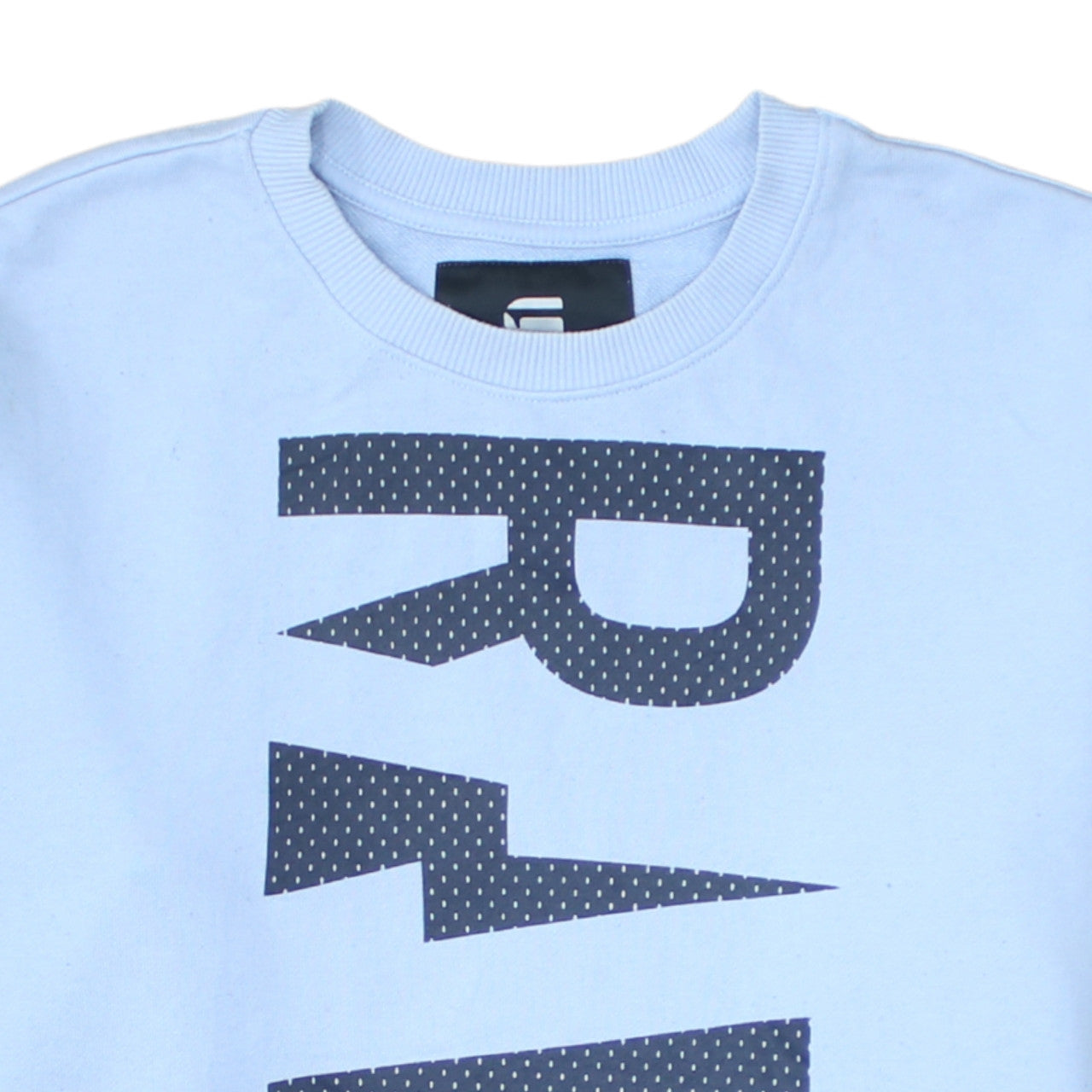 G-Star RAW Men's Blue Graphic Logo Crew Neck Sweatshirt Size L
