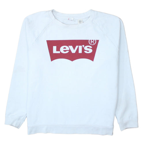 Levi's Mens White XL Crew Neck Graphic Logo Pullover Sweatshirt