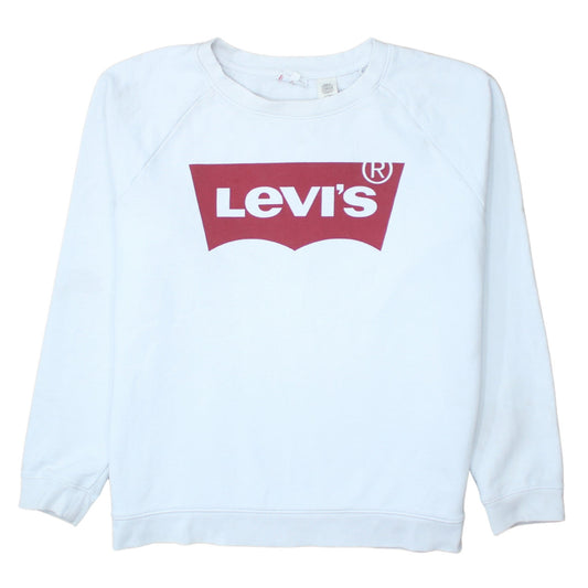 Levi's Mens White XL Crew Neck Graphic Logo Pullover Sweatshirt