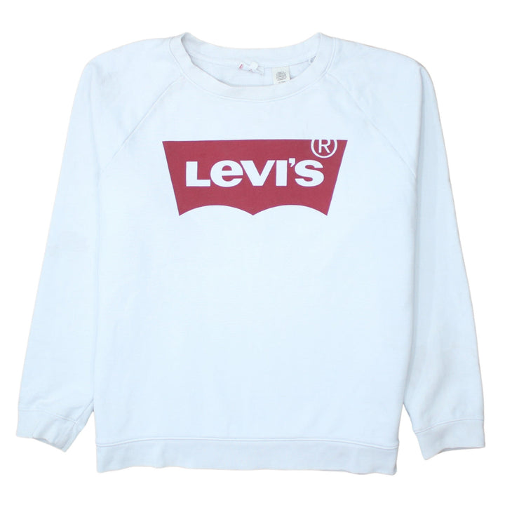 Levi's Mens White XL Crew Neck Graphic Logo Pullover Sweatshirt