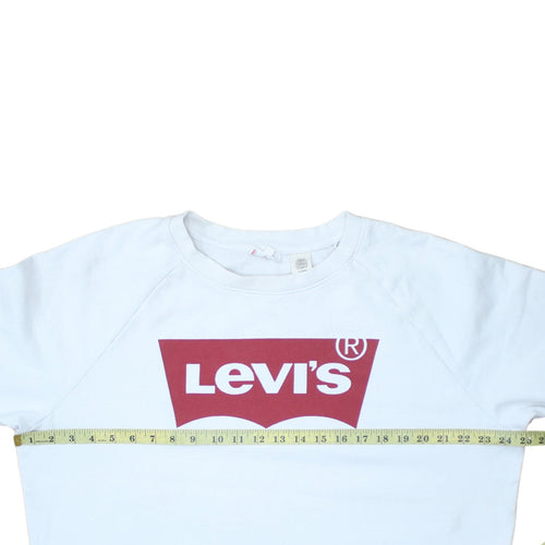 Levi's Mens White XL Crew Neck Graphic Logo Pullover Sweatshirt