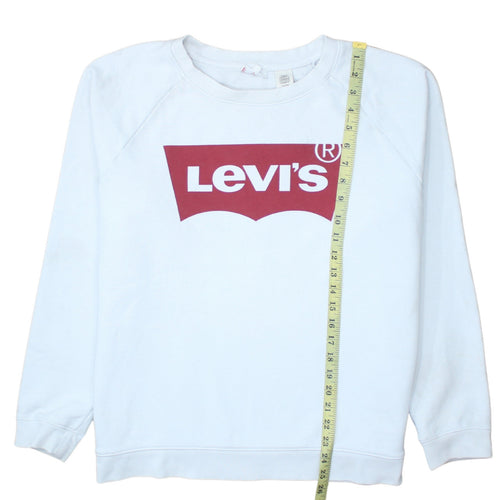 Levi's Mens White XL Crew Neck Graphic Logo Pullover Sweatshirt