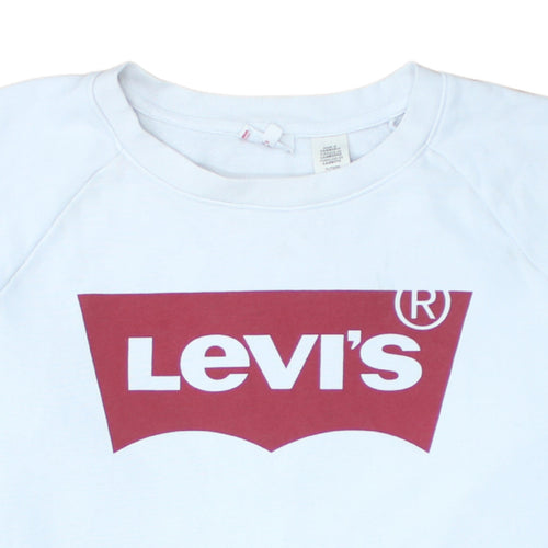 Levi's Mens White XL Crew Neck Graphic Logo Pullover Sweatshirt