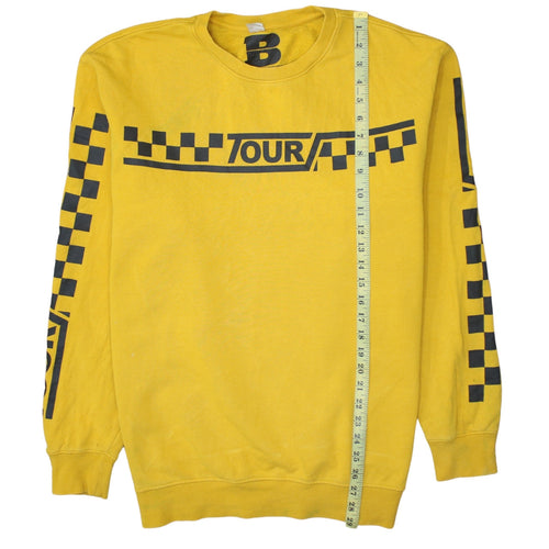 Bieber Unisex Yellow Crew Neck Tour Sweatshirt Size M Cotton