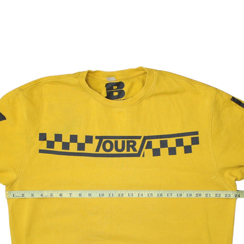 Bieber Unisex Yellow Crew Neck Tour Sweatshirt Size M Cotton