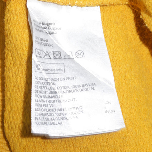 Bieber Unisex Yellow Crew Neck Tour Sweatshirt Size M Cotton