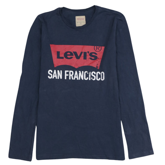 Levi's Boys Blue Long Sleeve Logo T-Shirt Size 16 Years Regular Fit
