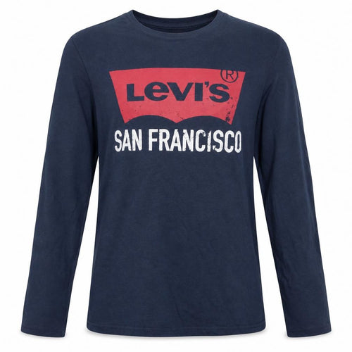 Levi's Boys Blue Long Sleeve Logo T-Shirt Size 16 Years Regular Fit