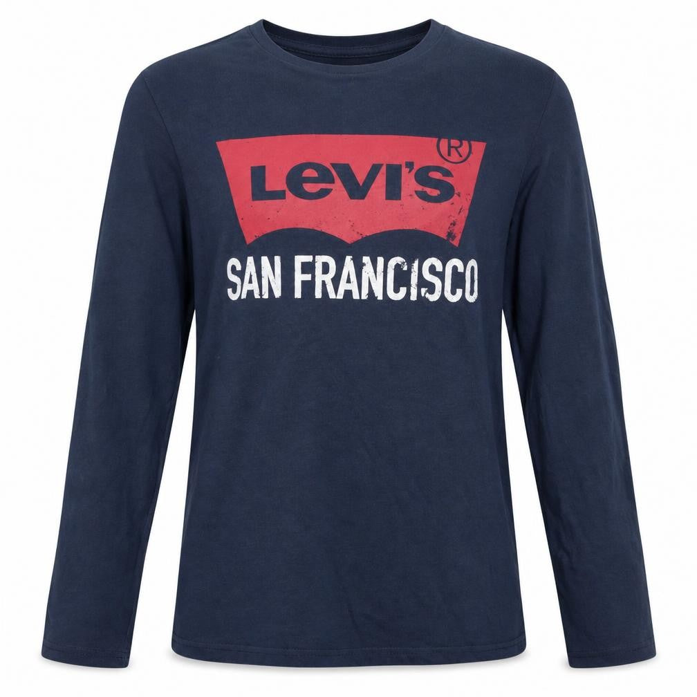Levi's Boys Blue Long Sleeve Logo T-Shirt Size 16 Years Regular Fit