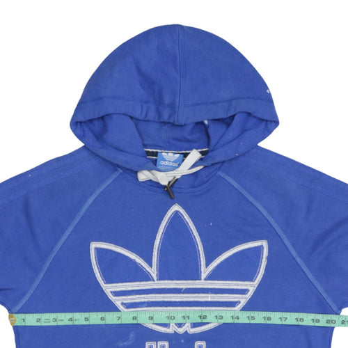 Adidas Mens Blue Pullover Hoodie Size M Logo Sportswear