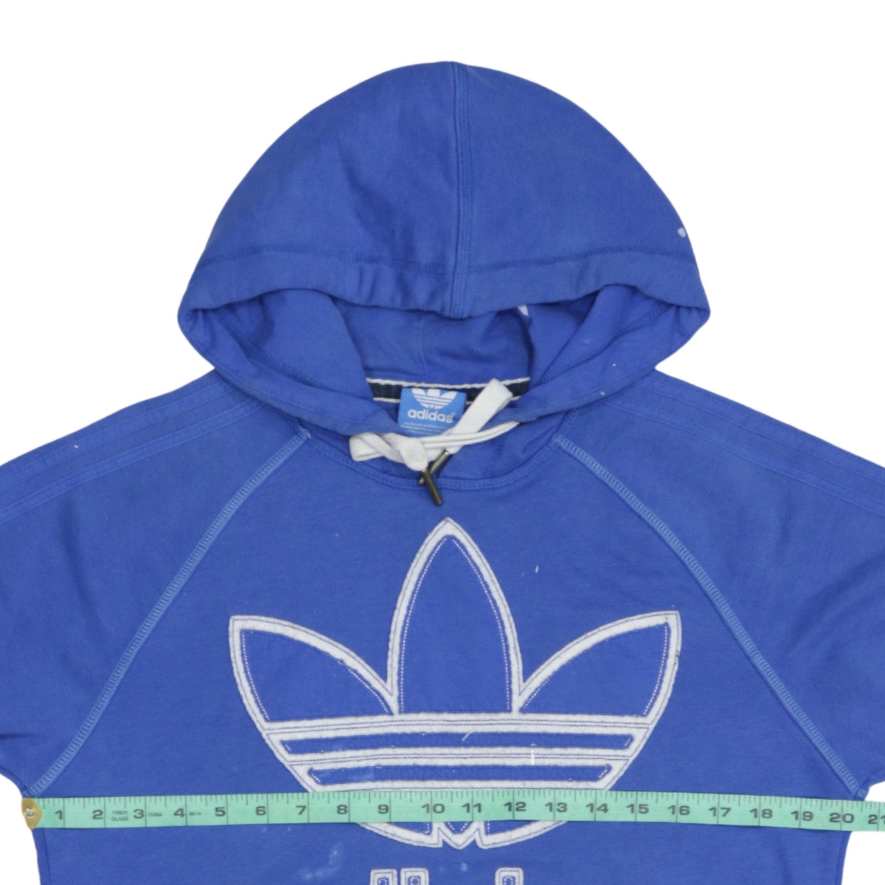 Adidas Mens Blue Pullover Hoodie Size M Logo Sportswear