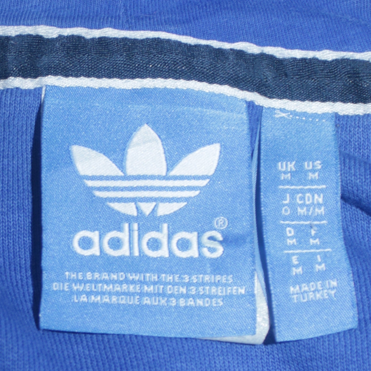 Adidas Mens Blue Pullover Hoodie Size M Logo Sportswear