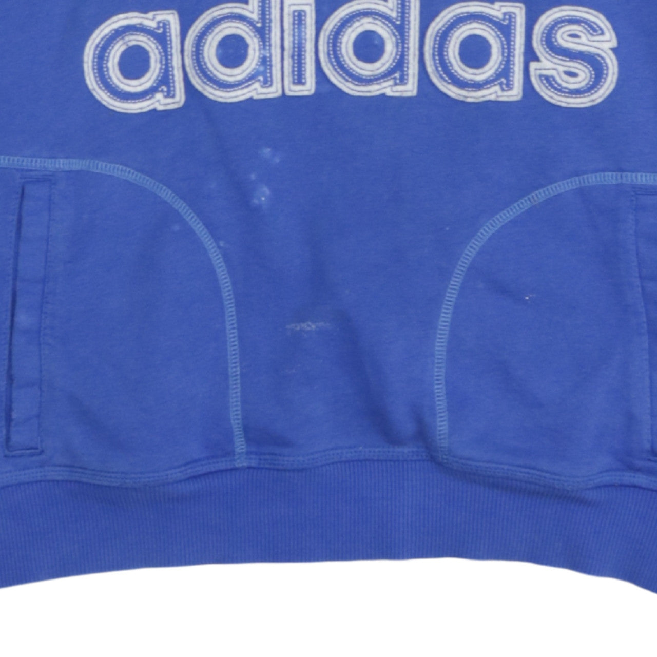 Adidas Mens Blue Pullover Hoodie Size M Logo Sportswear