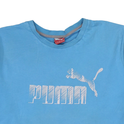 Puma Men's Blue XL Graphic Logo Sports T-Shirt