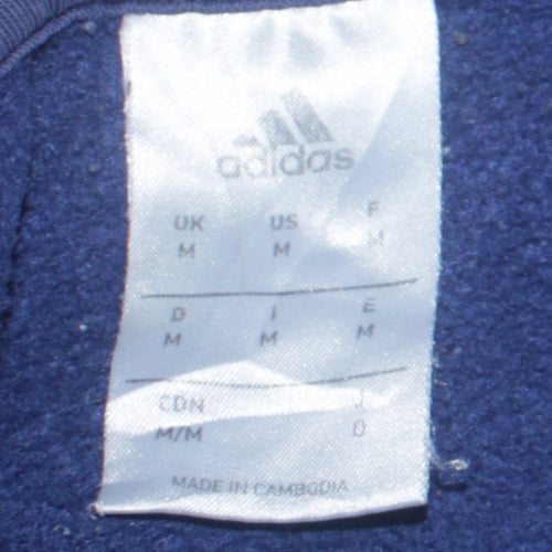 Adidas Men’s Blue Pullover Hoodie Medium Sports Fleece