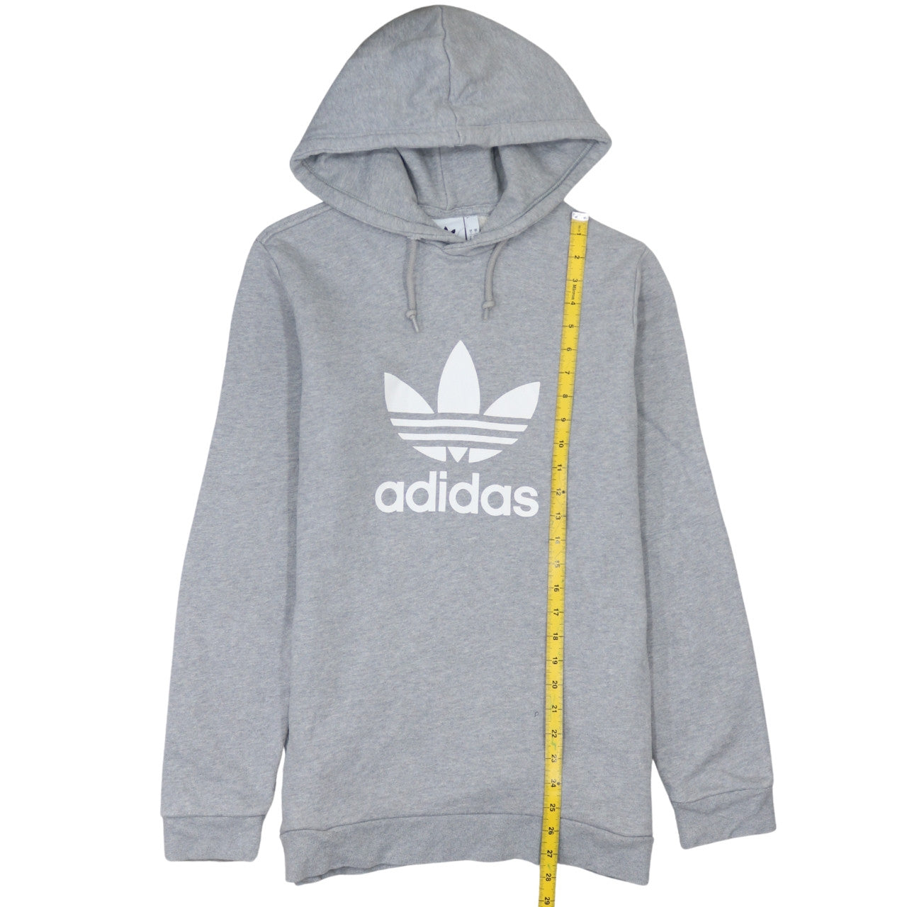 adidas Mens Grey Pullover Hoodie S Regular Fit Sports Logo Sweatshirt