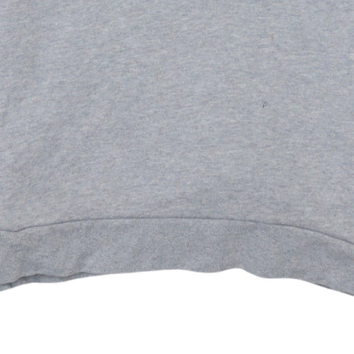 adidas Mens Grey Pullover Hoodie S Regular Fit Sports Logo Sweatshirt