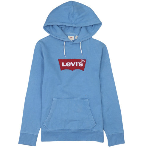 Levi's Mens Blue Pullover Hoodie Small Graphic Logo Sweatshirt