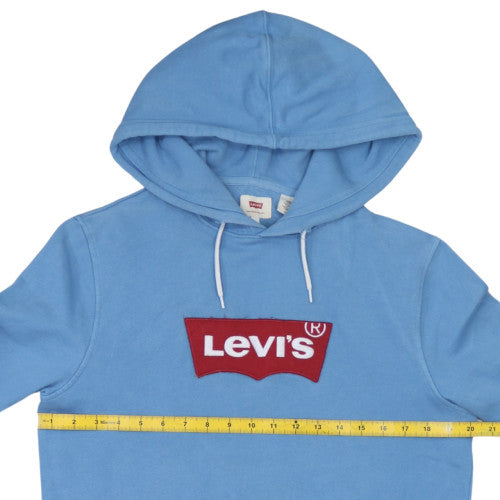 Levi's Mens Blue Pullover Hoodie Small Graphic Logo Sweatshirt