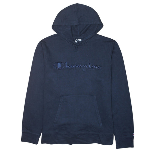Champion Men's Blue XL Pullover Hoodie Embroidered Logo Sweatshirt