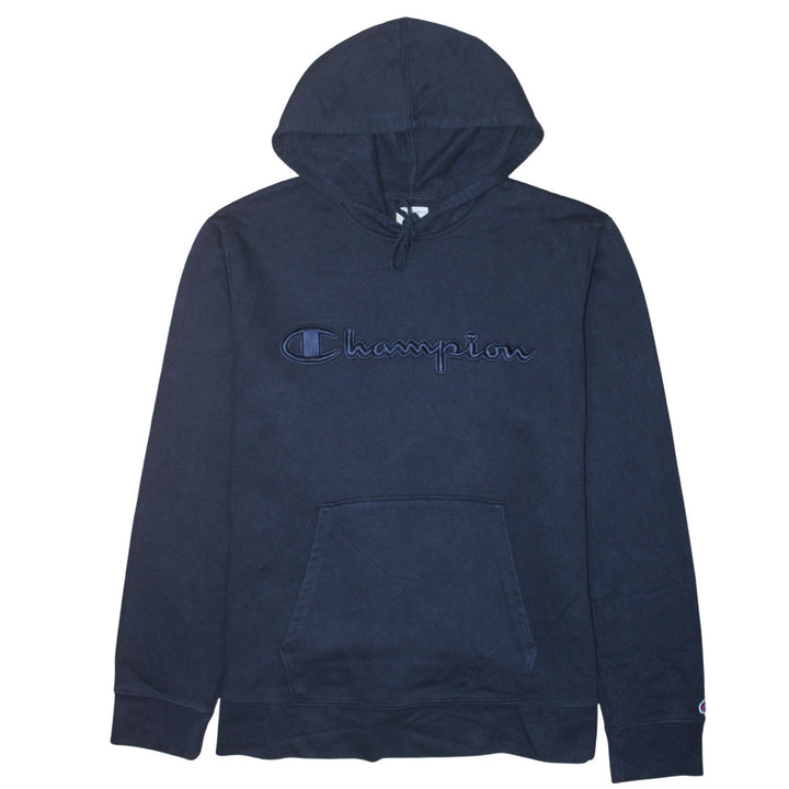 Champion Men's Blue XL Pullover Hoodie Embroidered Logo Sweatshirt