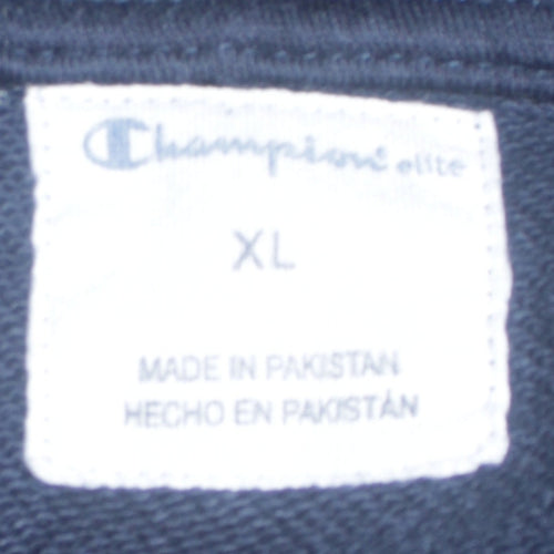 Champion Men's Blue XL Pullover Hoodie Embroidered Logo Sweatshirt