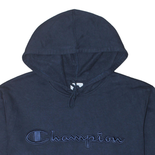 Champion Men's Blue XL Pullover Hoodie Embroidered Logo Sweatshirt