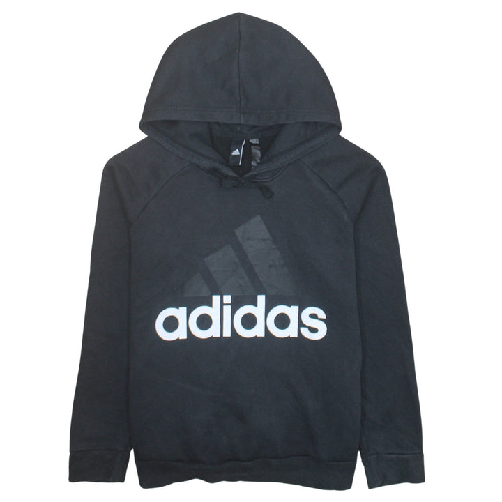 Adidas Womens Black Pullover Hoodie Size 12-14 Cotton Blend