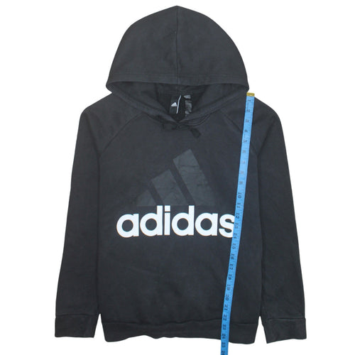 Adidas Womens Black Pullover Hoodie Size 12-14 Cotton Blend
