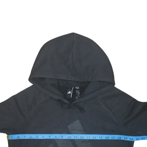 Adidas Womens Black Pullover Hoodie Size 12-14 Cotton Blend