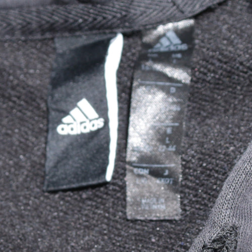 Adidas Womens Black Pullover Hoodie Size 12-14 Cotton Blend