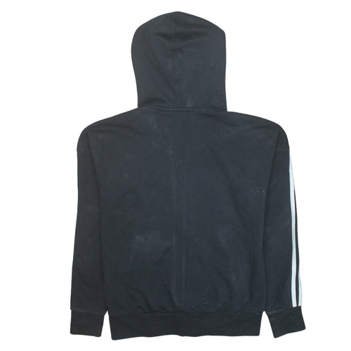 Adidas Women's Black Small Full Zip Hoodie with Striped Sleeves