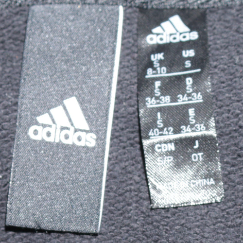 Adidas Women's Black Small Full Zip Hoodie with Striped Sleeves