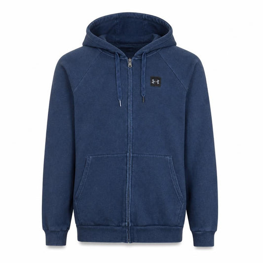 Front view of Under Armour Men's Blue Full Zip Hoodie Small Sportswear
