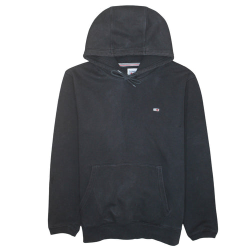 Tommy Jeans Mens Black XL Pullover Hoodie Classic Logo Sweatshirt