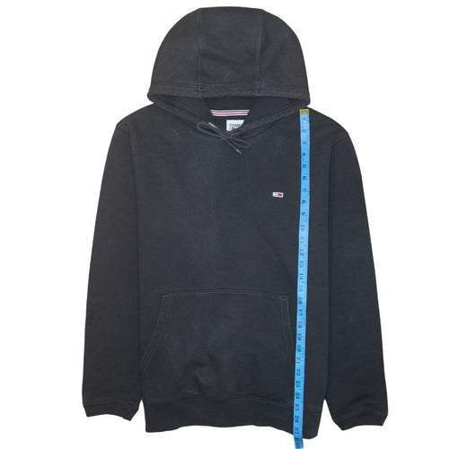 Tommy Jeans Mens Black XL Pullover Hoodie Classic Logo Sweatshirt