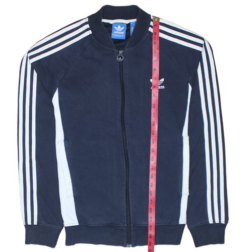 Adidas Mens Navy Blue Track Jacket M Full Zip Windbreaker