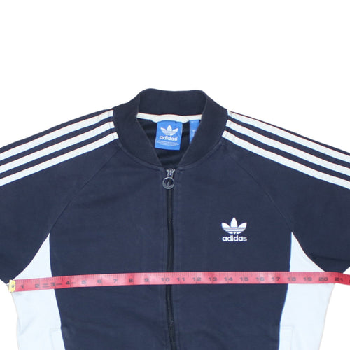 Adidas Mens Navy Blue Track Jacket M Full Zip Windbreaker