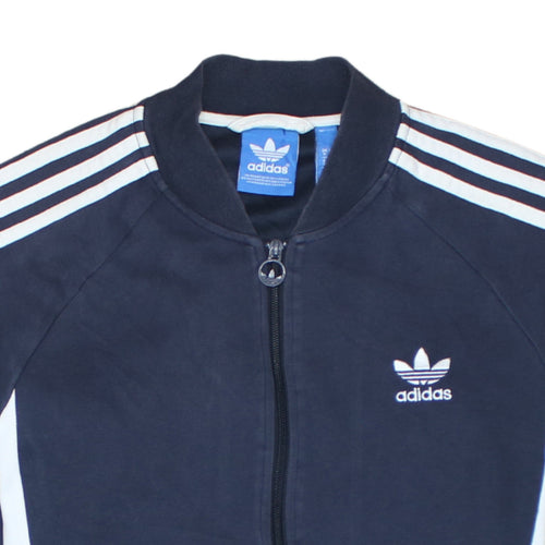 Adidas Mens Navy Blue Track Jacket M Full Zip Windbreaker
