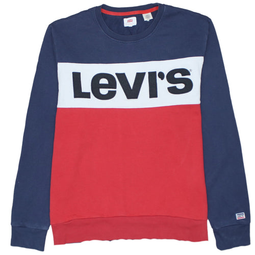 Levi's Men's Multicoloured XL Crew Neck Logo Pullover Sweatshirt