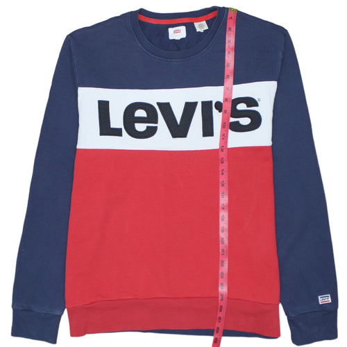 Levi's Men's Multicoloured XL Crew Neck Logo Pullover Sweatshirt