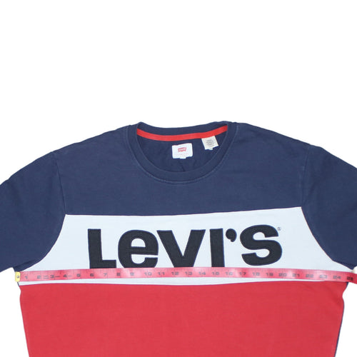Levi's Men's Multicoloured XL Crew Neck Logo Pullover Sweatshirt