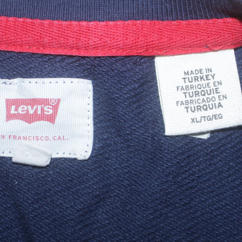 Levi's Men's Multicoloured XL Crew Neck Logo Pullover Sweatshirt