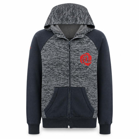 Front view of Adidas Men’s Grey Full Zip Hoodie XS Sports Fleece Jacket