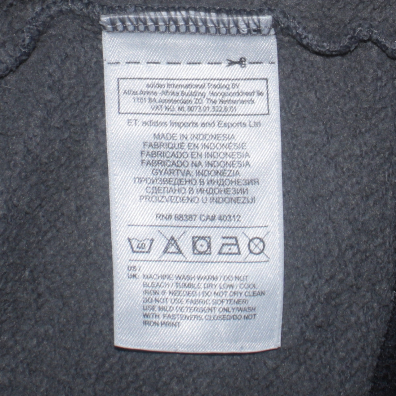 Adidas Men’s Grey Full Zip Hoodie XS Sports Fleece Jacket