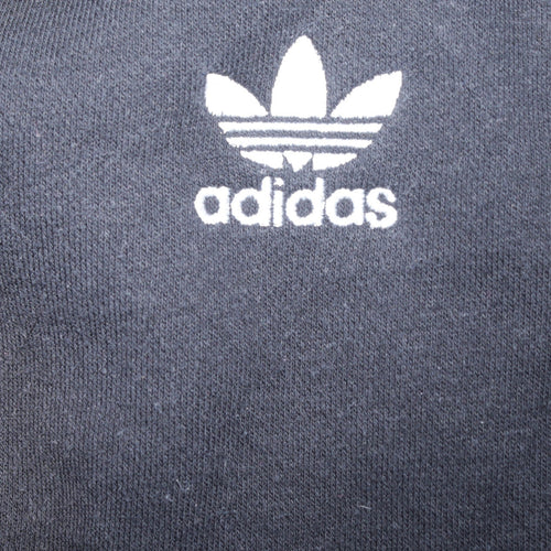Adidas Men's Black Small Pullover Sweatshirt Crew Neck Logo Stripe