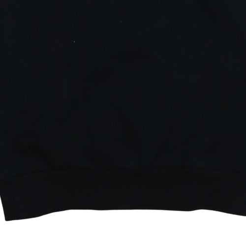 Adidas Men's Black Small Pullover Sweatshirt Crew Neck Logo Stripe