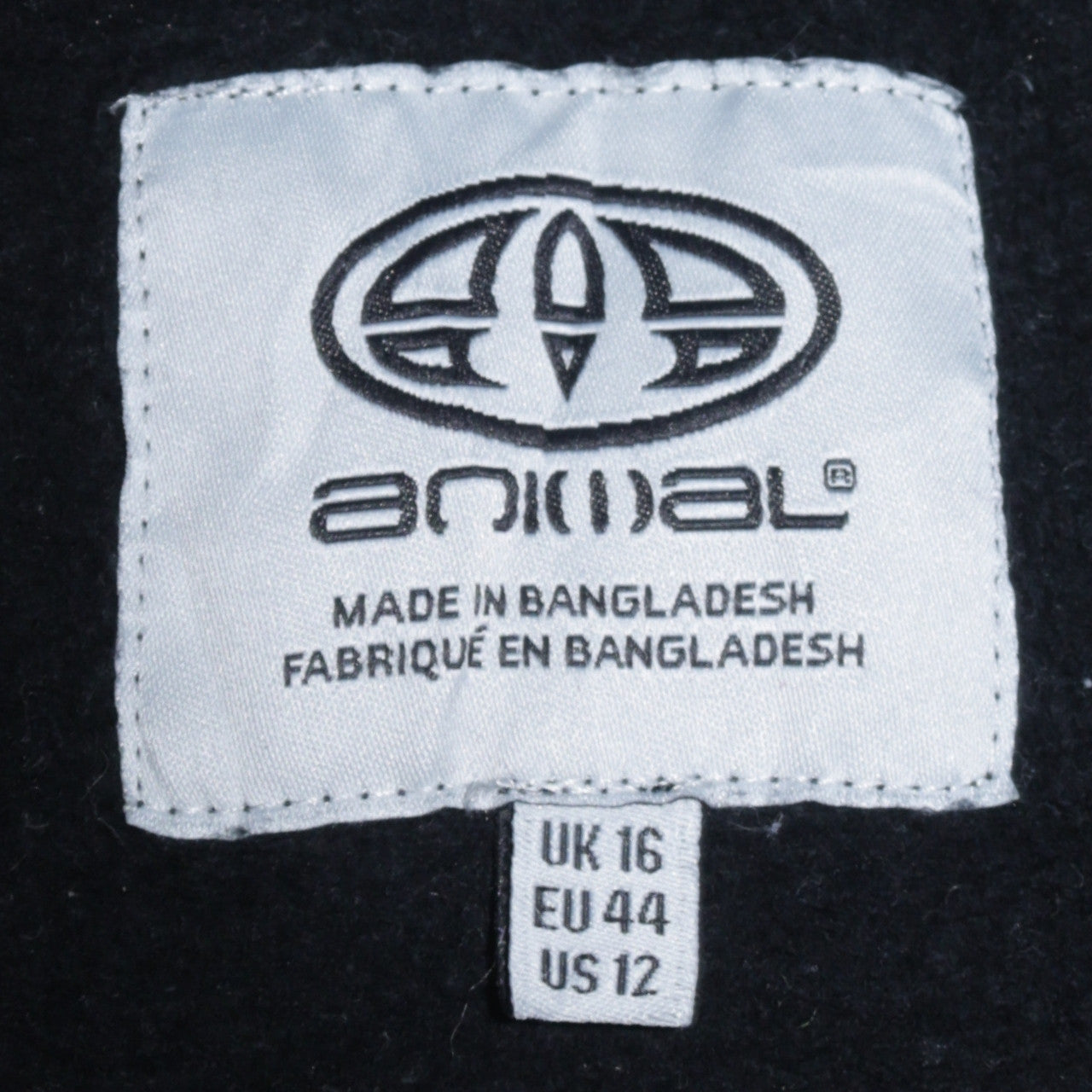 Animal Women Black Pullover Hoodie UK 16 Cotton Logo Print Casual