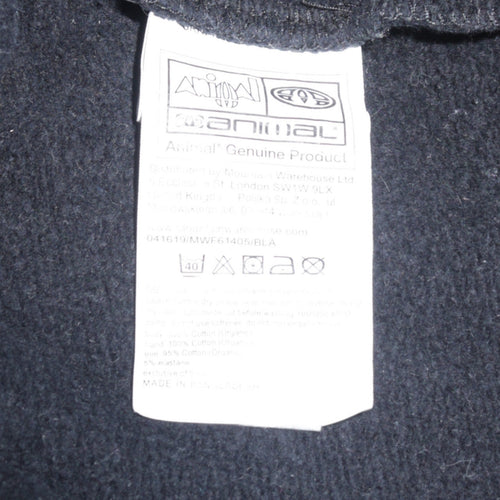 Animal Women Black Pullover Hoodie UK 16 Cotton Logo Print Casual