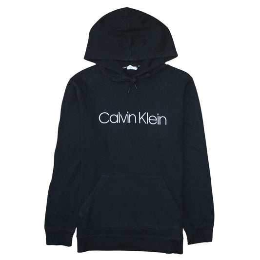 Calvin Klein Men Black Pullover Hoodie Regular Fit Medium